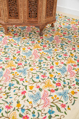 Vintage Kashmiri Crewel Bedspread textile 9'6" x 8'3"