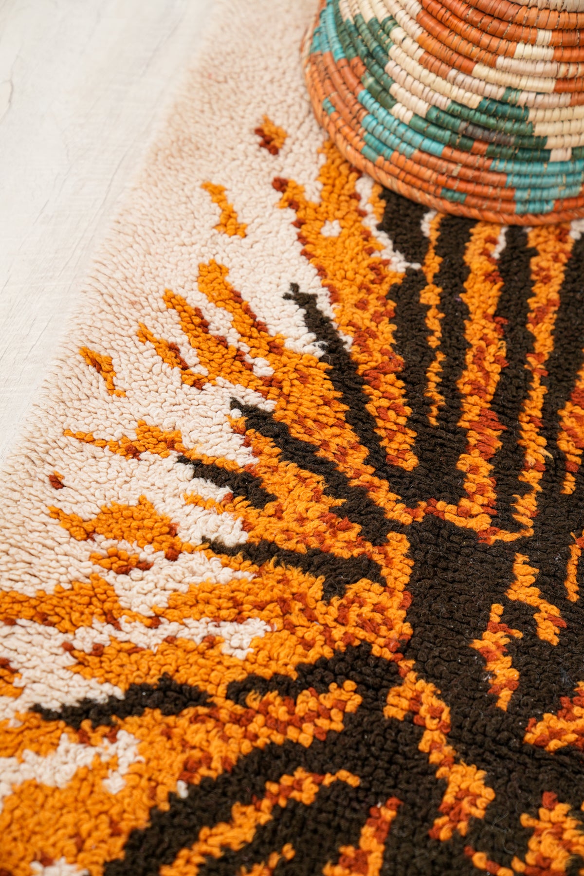 Vintage Scandinavian Rya Shag Rug 5'3" x 2'2"