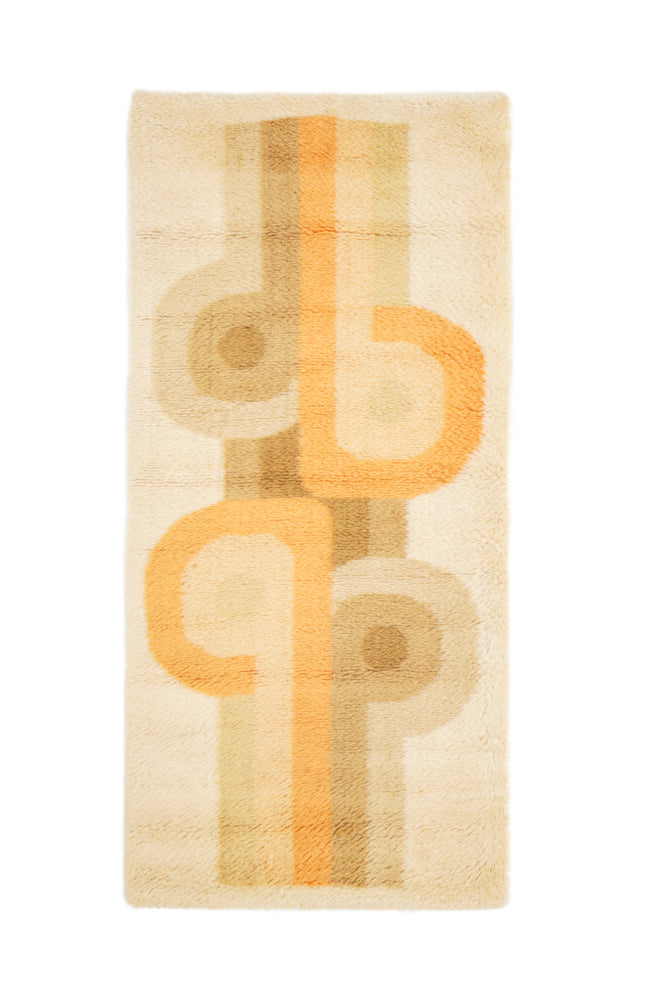 Vintage Scandinavian Rya Rug 4'10" x 2'4"