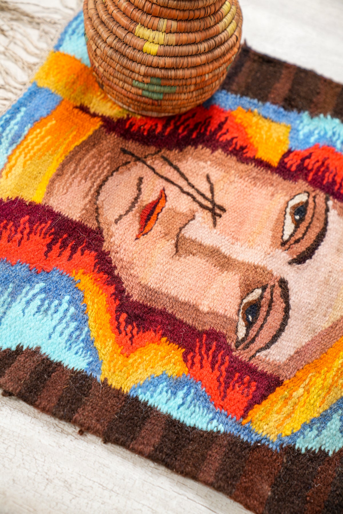 Vintage Scandinavian Portrait Tapestry 2' x 1'7"