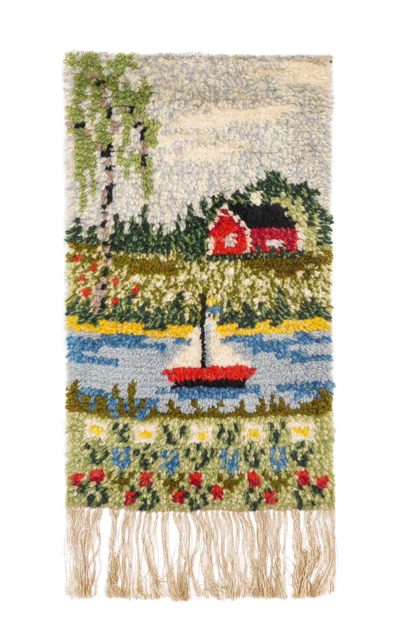 Vintage potrait Rya Rug 2'1" x 1'2"