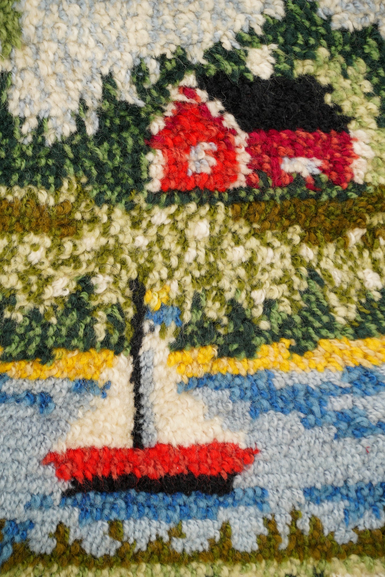 Vintage potrait Rya Rug 2'1" x 1'2"
