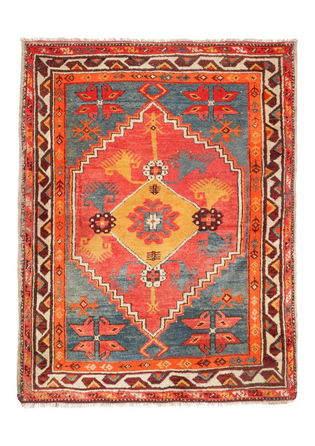 Antique Anatolian Dazkiri Tribal Rug 4'3" x 3'2"