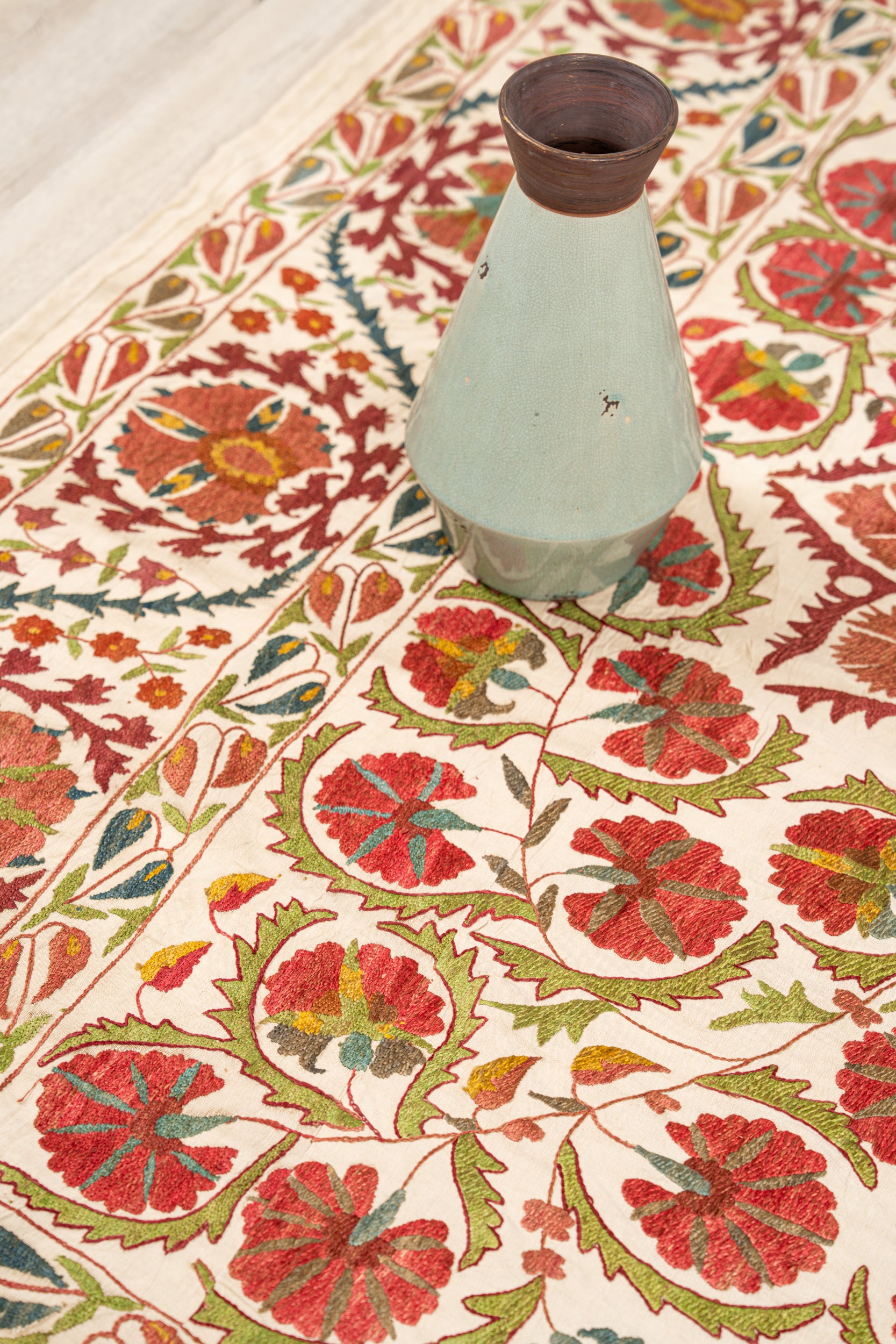 Vintage Uzbek Suzani Embroidery 6'7" x 4'10"