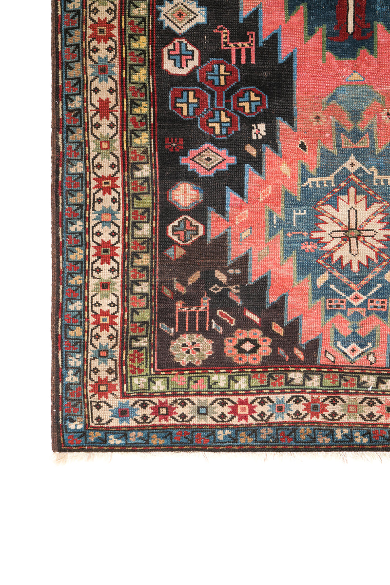 Antique Caucasian Karabagh Hallway Rug 9'4" x 4'