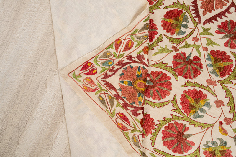 Vintage Uzeb Suzani Embroidery 6'7" x 4'10"