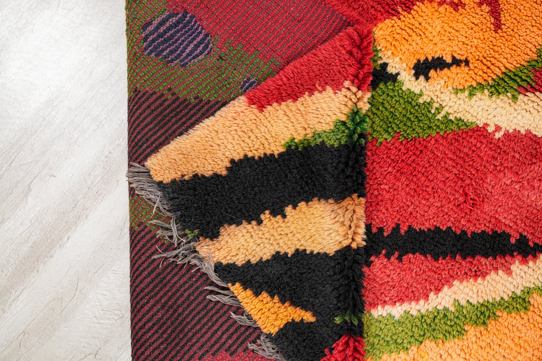 Vintage Scandinavian rya Rug 6'10" x 5'
