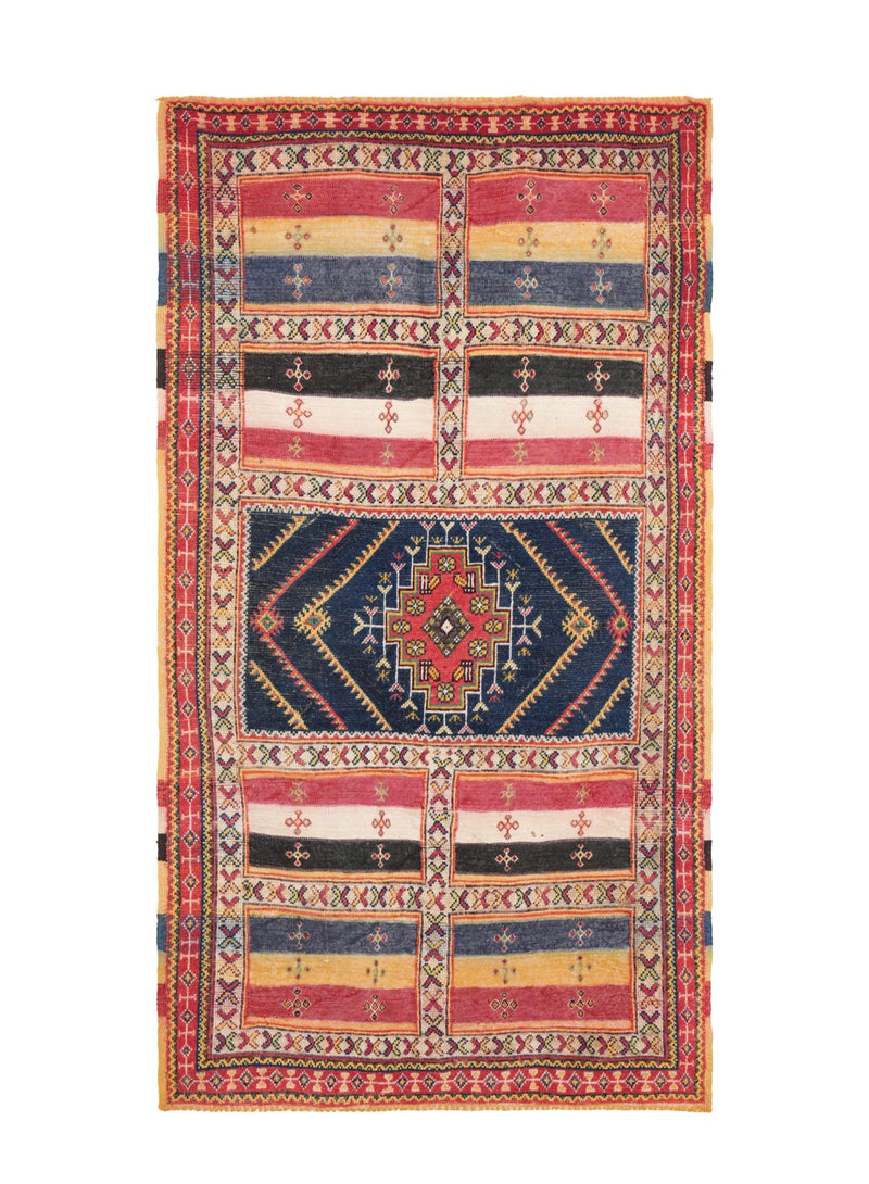 Vintage Moroccan High Mountain Tribal Rug 6'9" x 3'10"