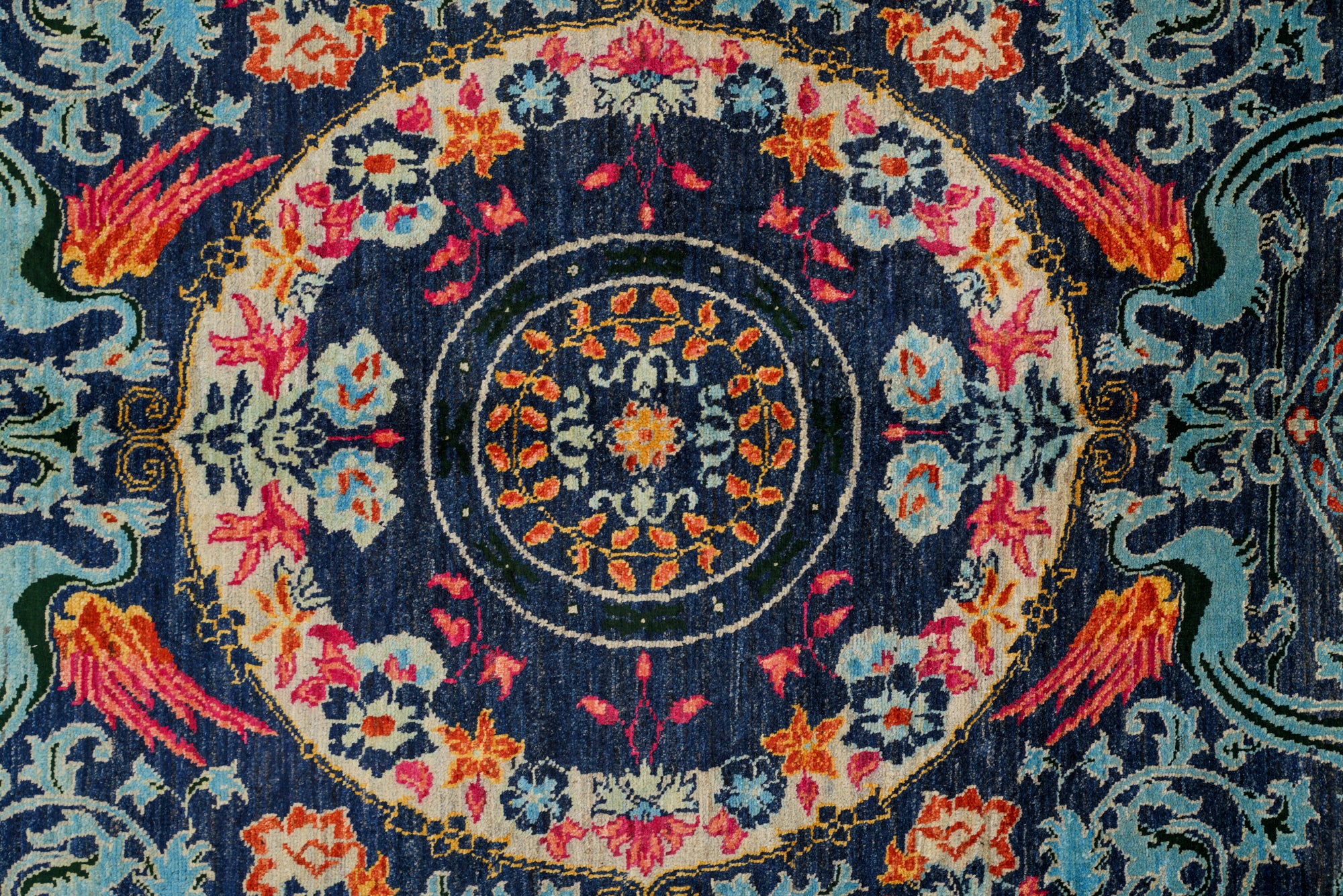 Modern Afghan Dragon Rug 9' x 6'1"
