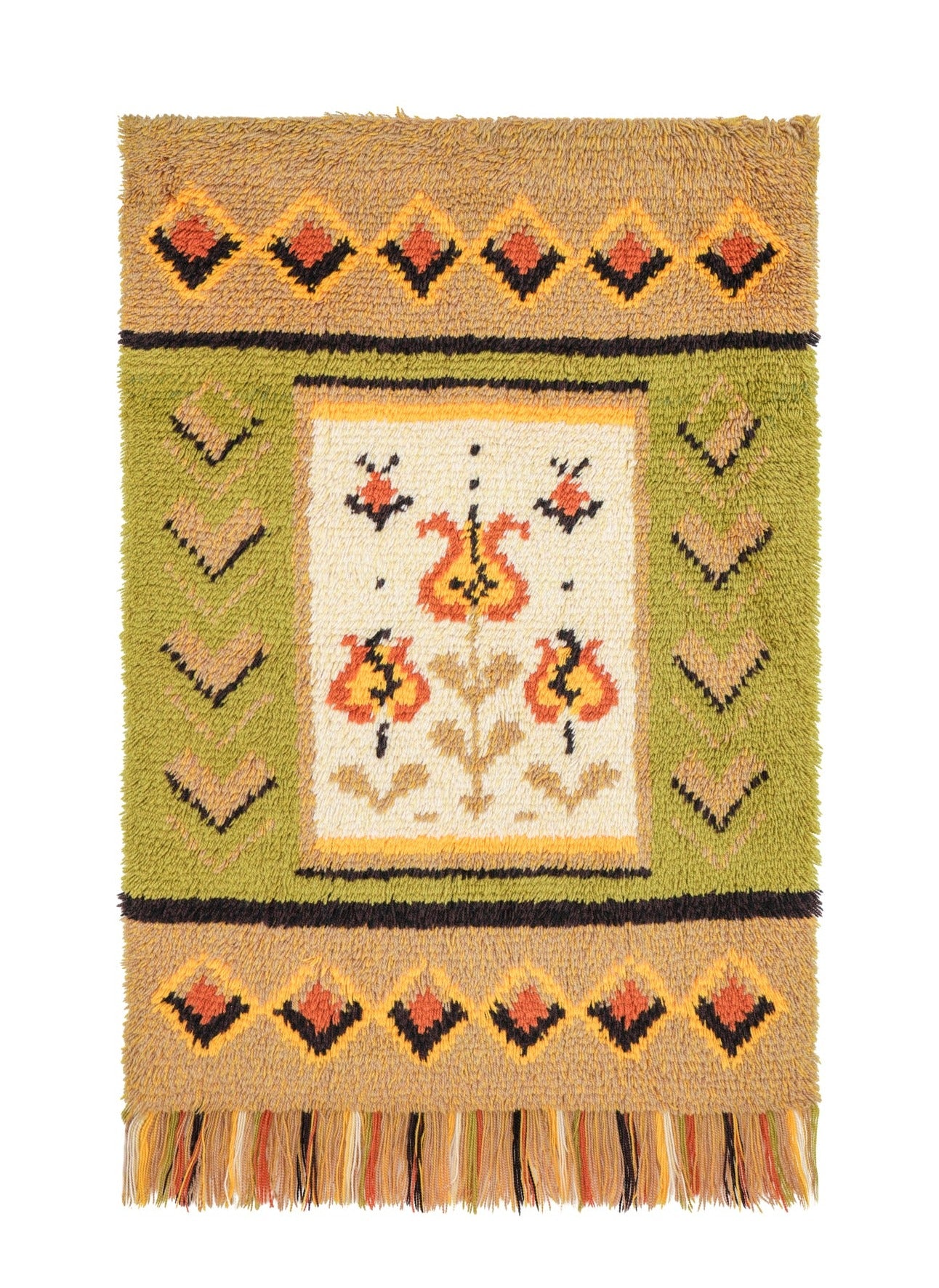 Vintage Scandinavian Rya Rug 4'1" x 2'10"