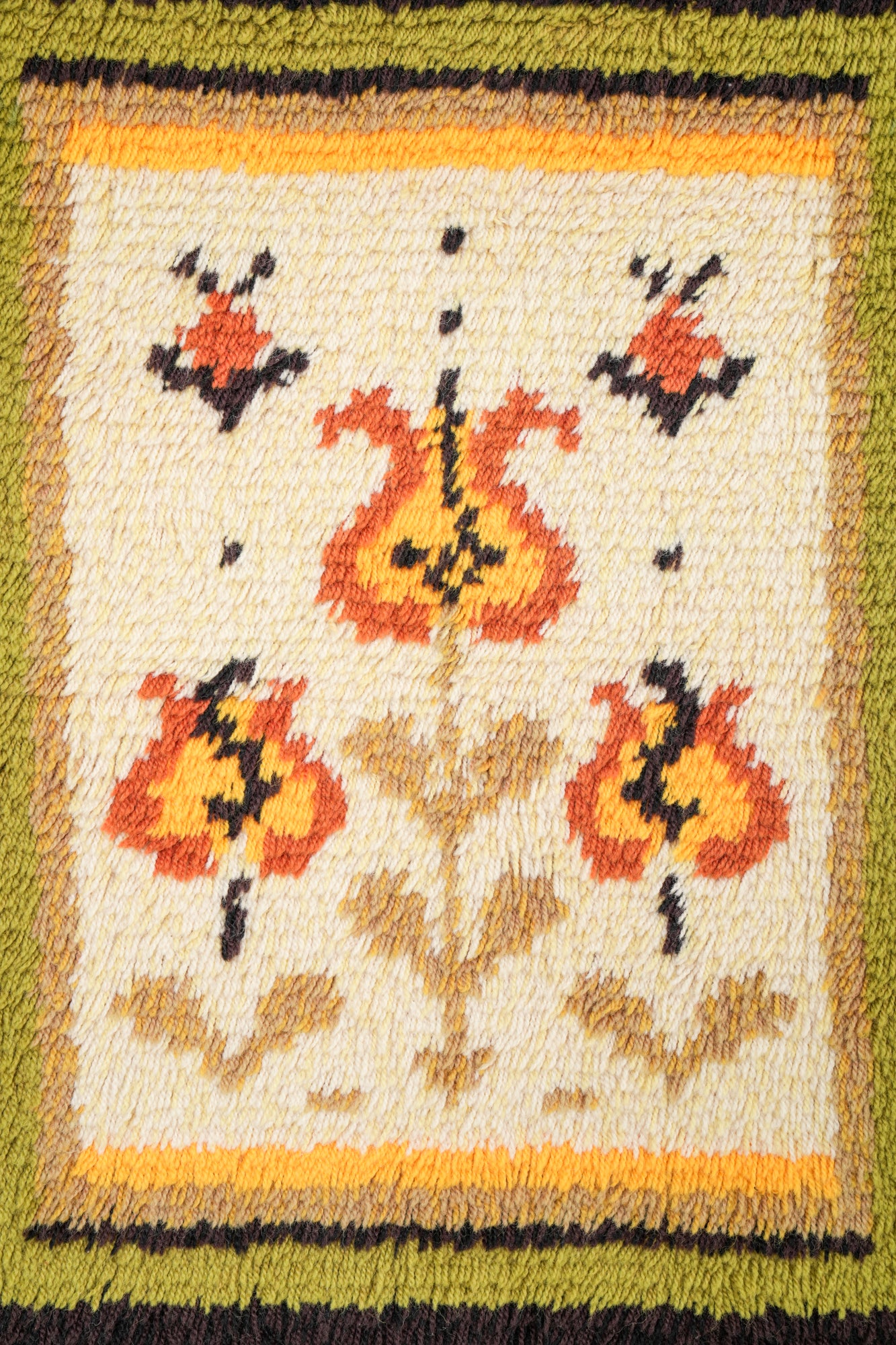 Vintage Scandinavian Rya Rug 4'1" x 2'10"