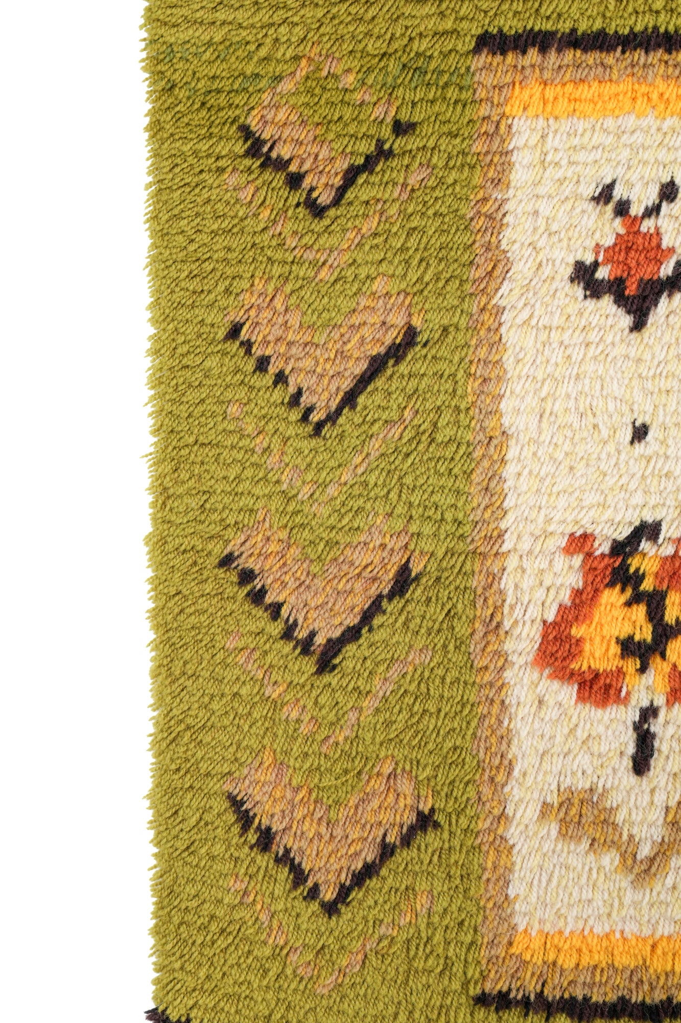 Vintage Scandinavian Rya Rug 4'1" x 2'10"