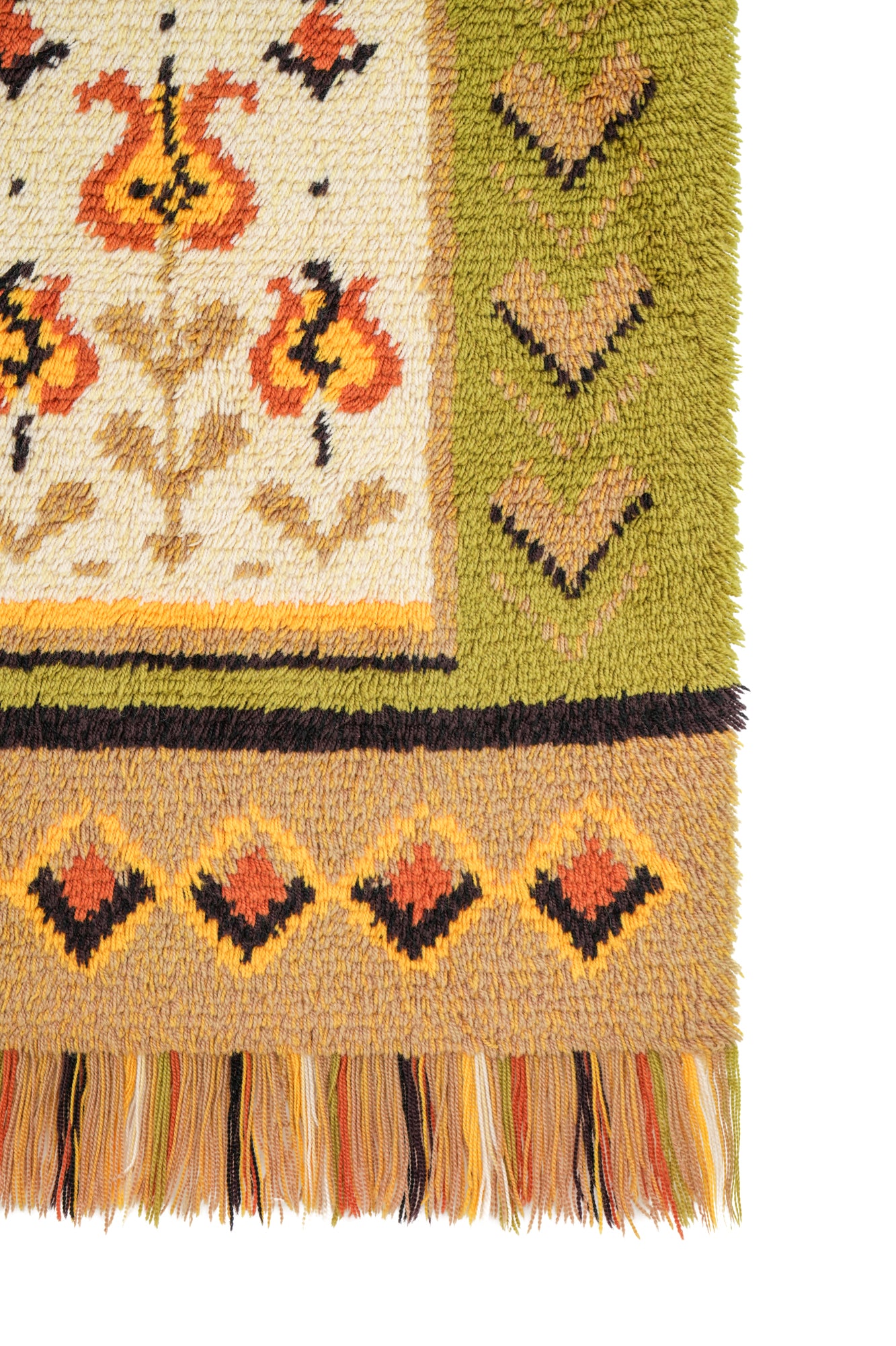 Vintage Scandinavian Rya Rug 4'1" x 2'10"