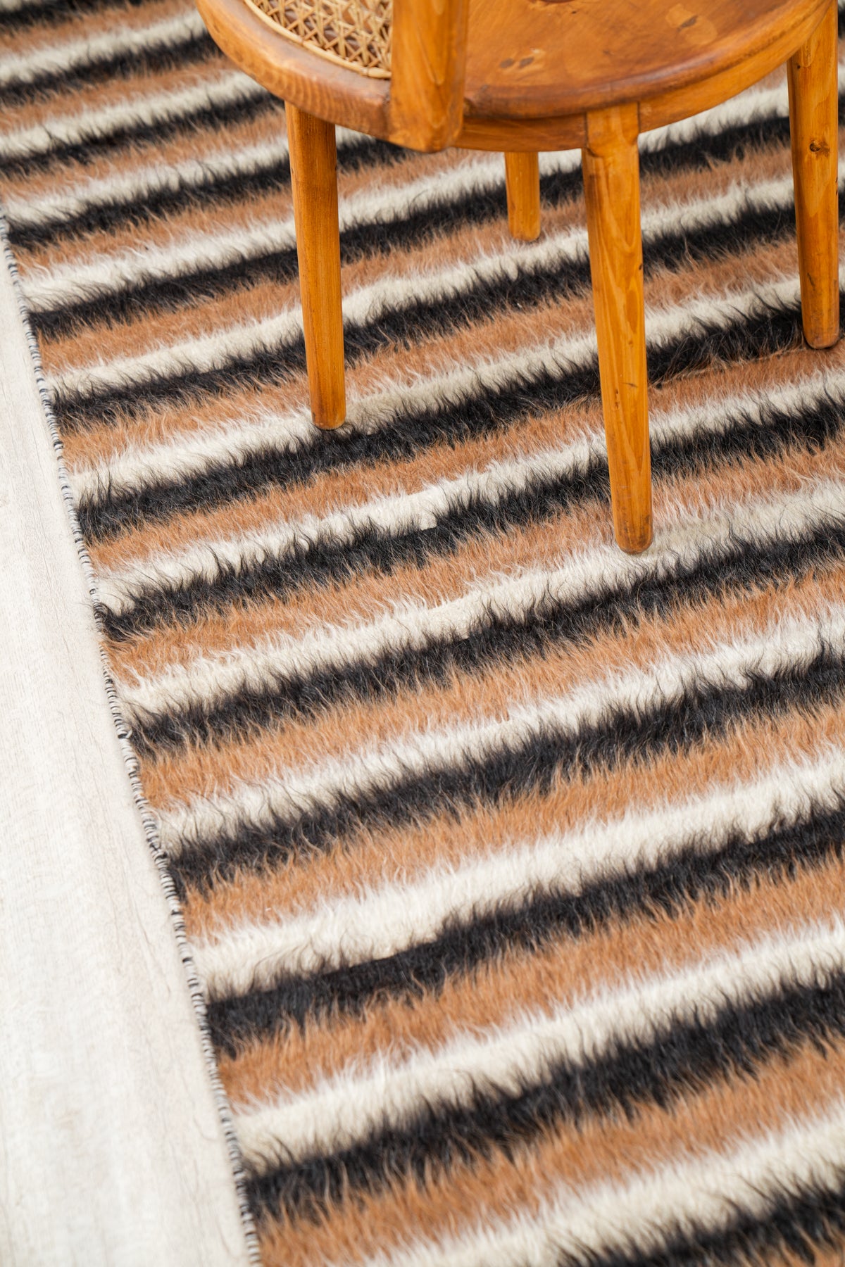 Vintage Turkish Mohair Rug 6'10" x 4'7"