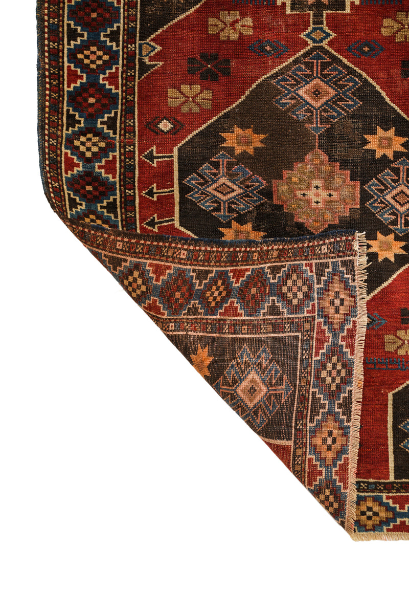 Antique Caucasian Kuba tribal rug 4' x 3'