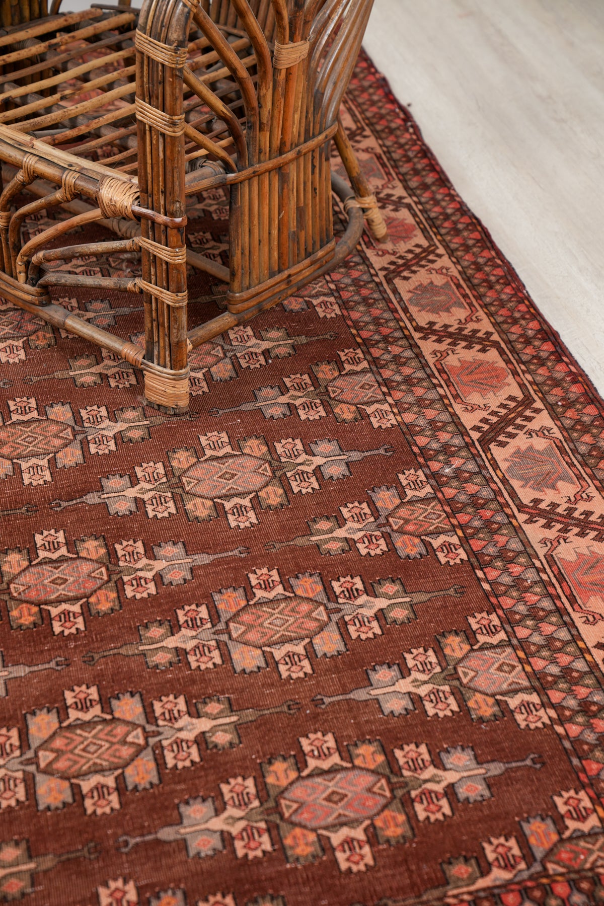 Antique Turkmen Yamout Rug 8'8" x 5'3"