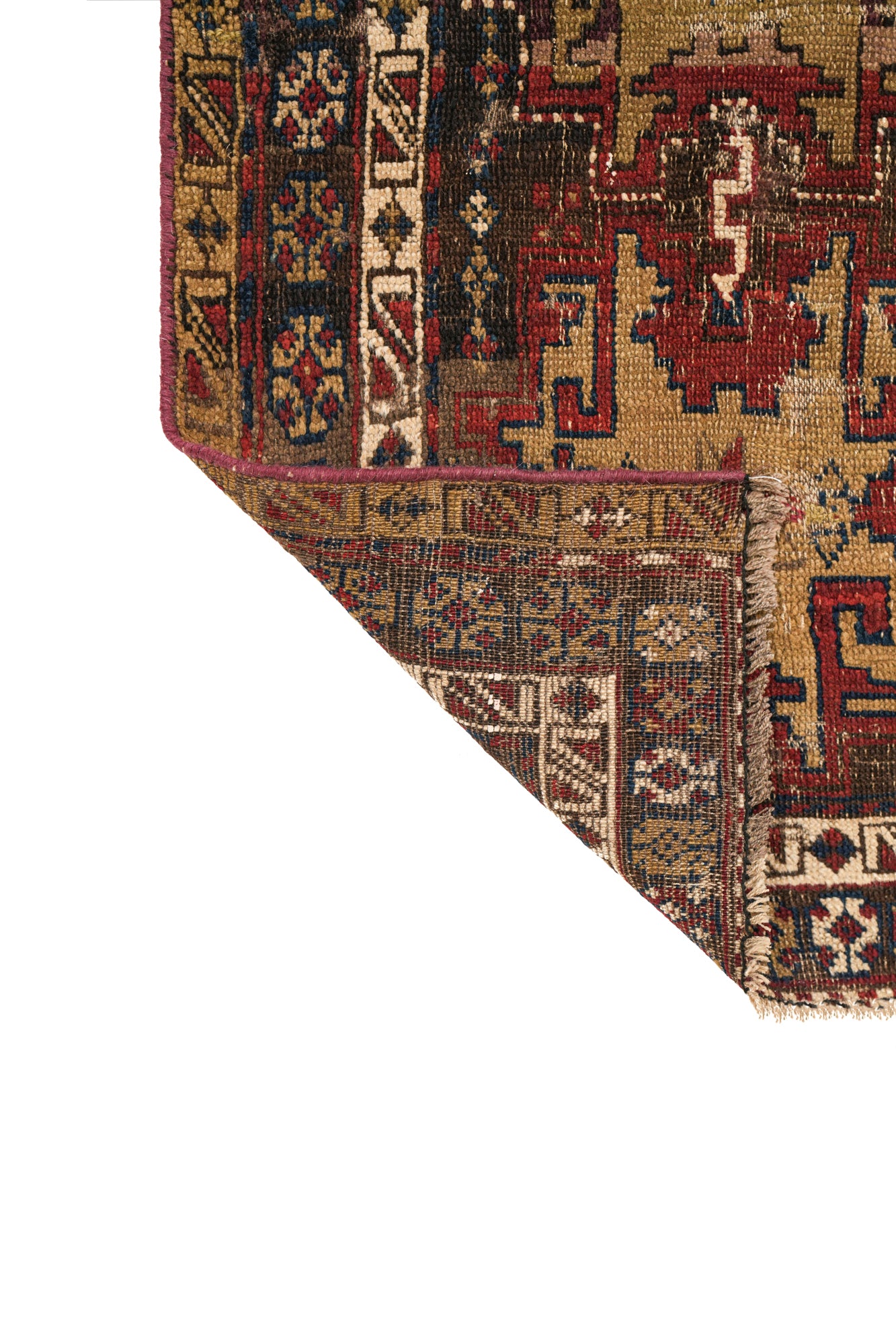 Antique Caucasian Lesghi Rug 3'7" x 2'7"