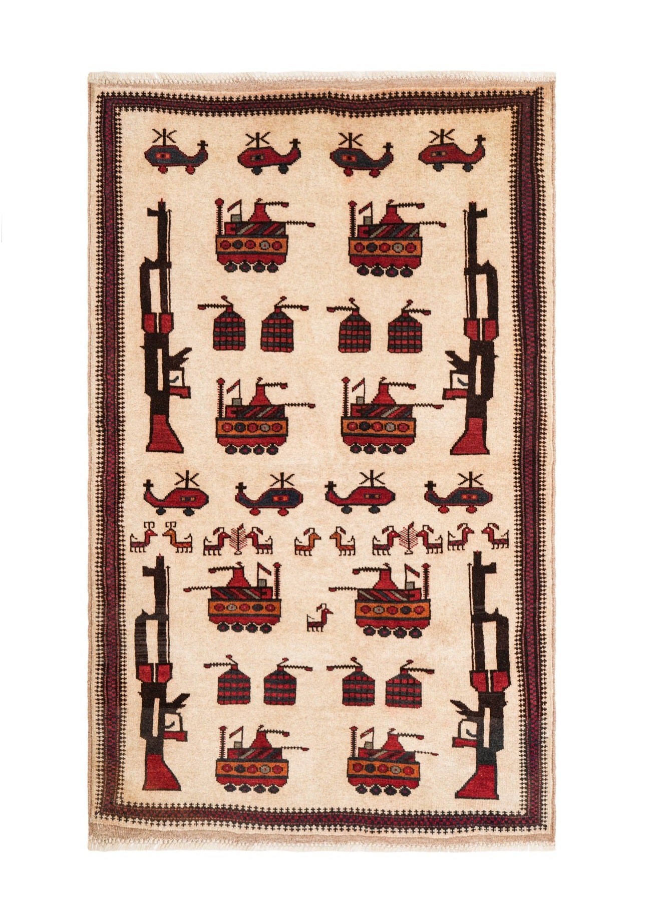 Vintage Baloch Tribal Rug 4'8" x 3'