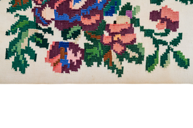 Antique Greek Floral Textile 7'8" x 1'