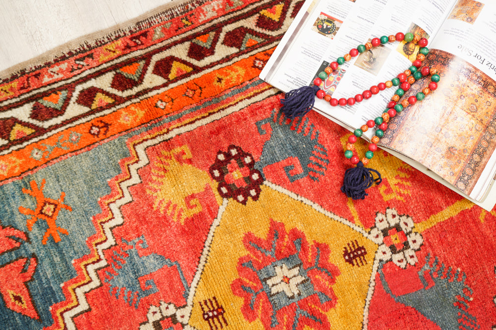 Antique Anatolian Dazkiri Tribal Rug 4'3" x 3'2"