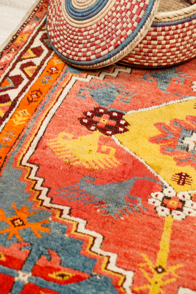 Antique Anatolian Dazkiri Tribal Rug 4'3" x 3'2"