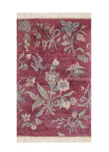 Vintage Tibetan floral rug 3'2" x 2'1"