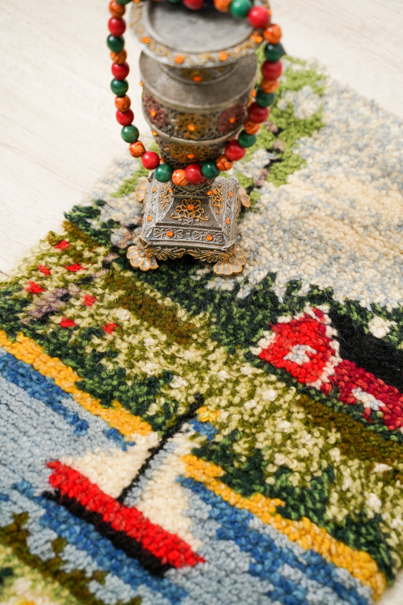 Vintage potrait Rya Rug 2'1" x 1'2"