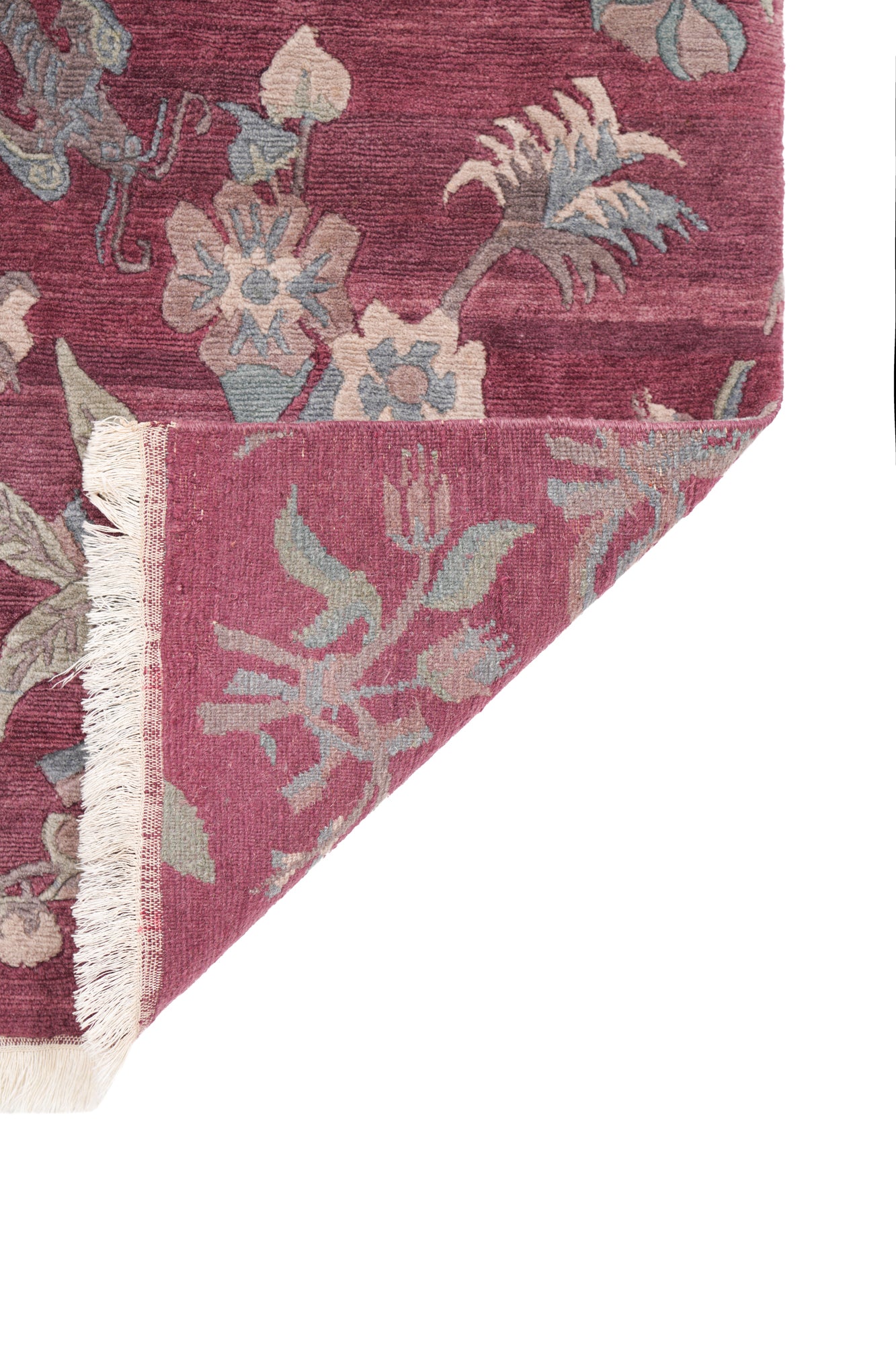Vintage Tibetan floral rug 3'2" x 2'1"