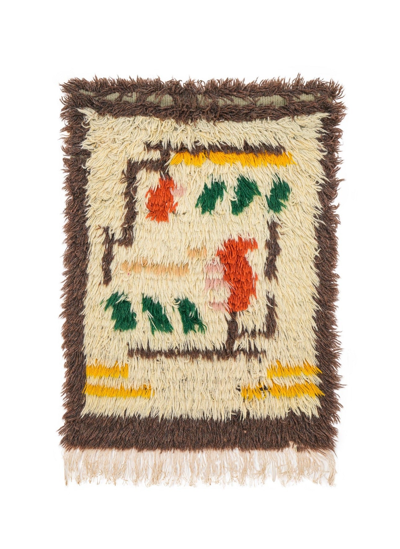 Vintage Finnish Rya Rug 1'3" x 1'3" (folk)