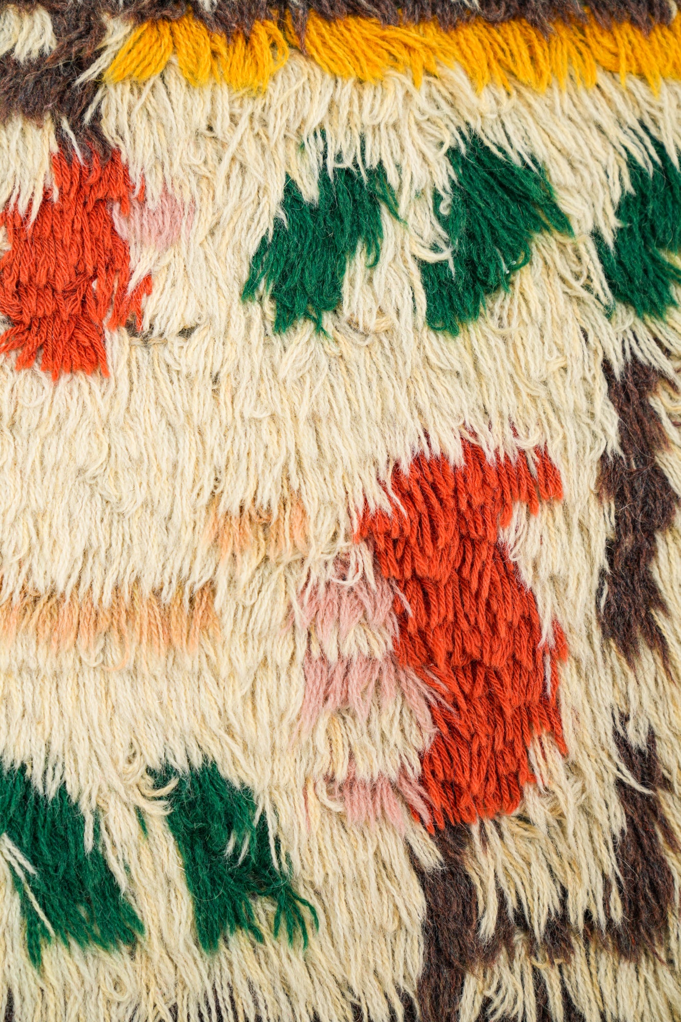 Vintage Finnish Rya Rug 1'3" x 1'3" (folk)