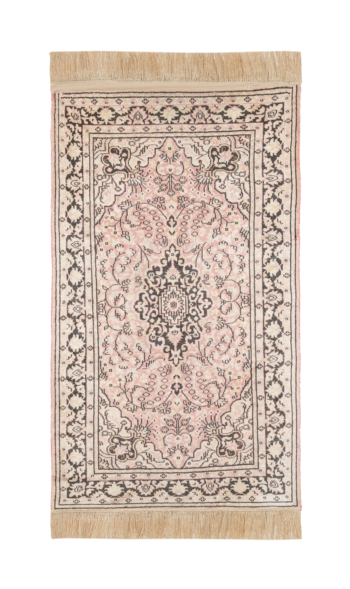 Vintage Kashmiri Silk Rug 4'10" x 2'10"