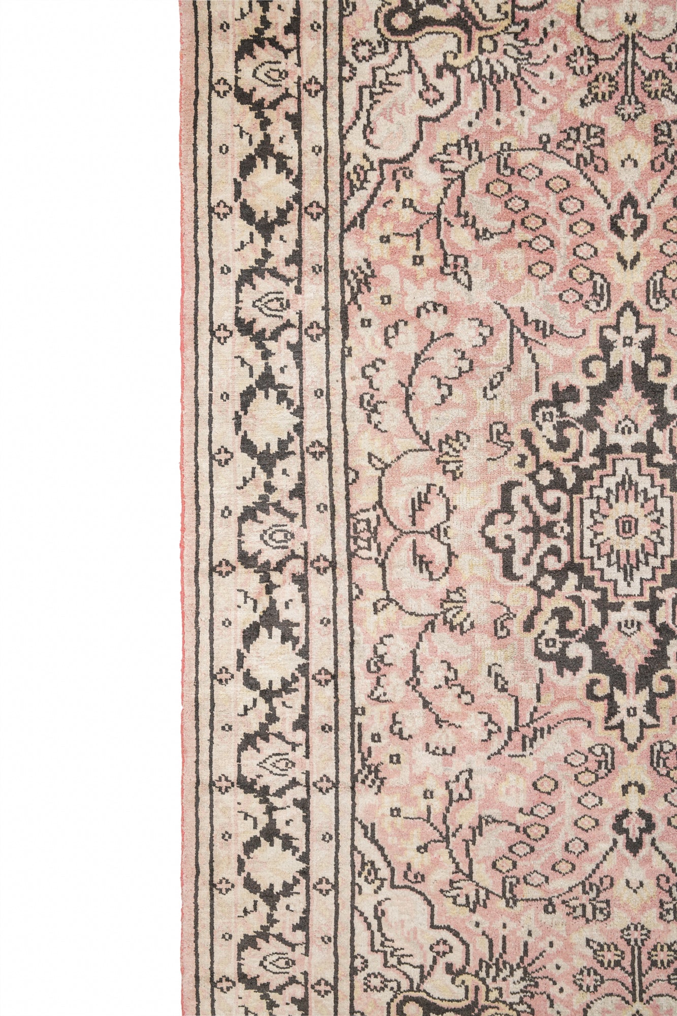 Vintage Kashmiri Silk Rug 4'10" x 2'10"