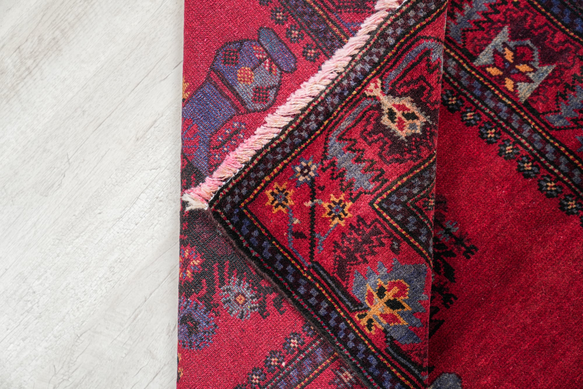 vintage baloch vase rug 4'8" x 2'9"