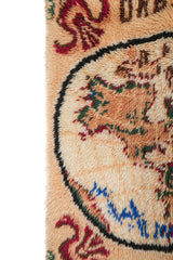 Vintage Scandinavian hook Knott rug 4'7" x 3'5"