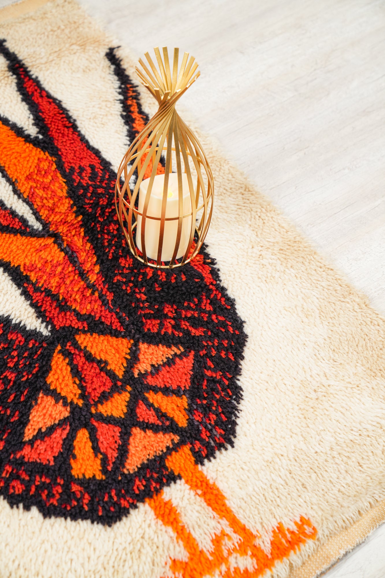 Vintage Scandinavian Rya Rug 3'2" x 2'4" (Danish EGE)