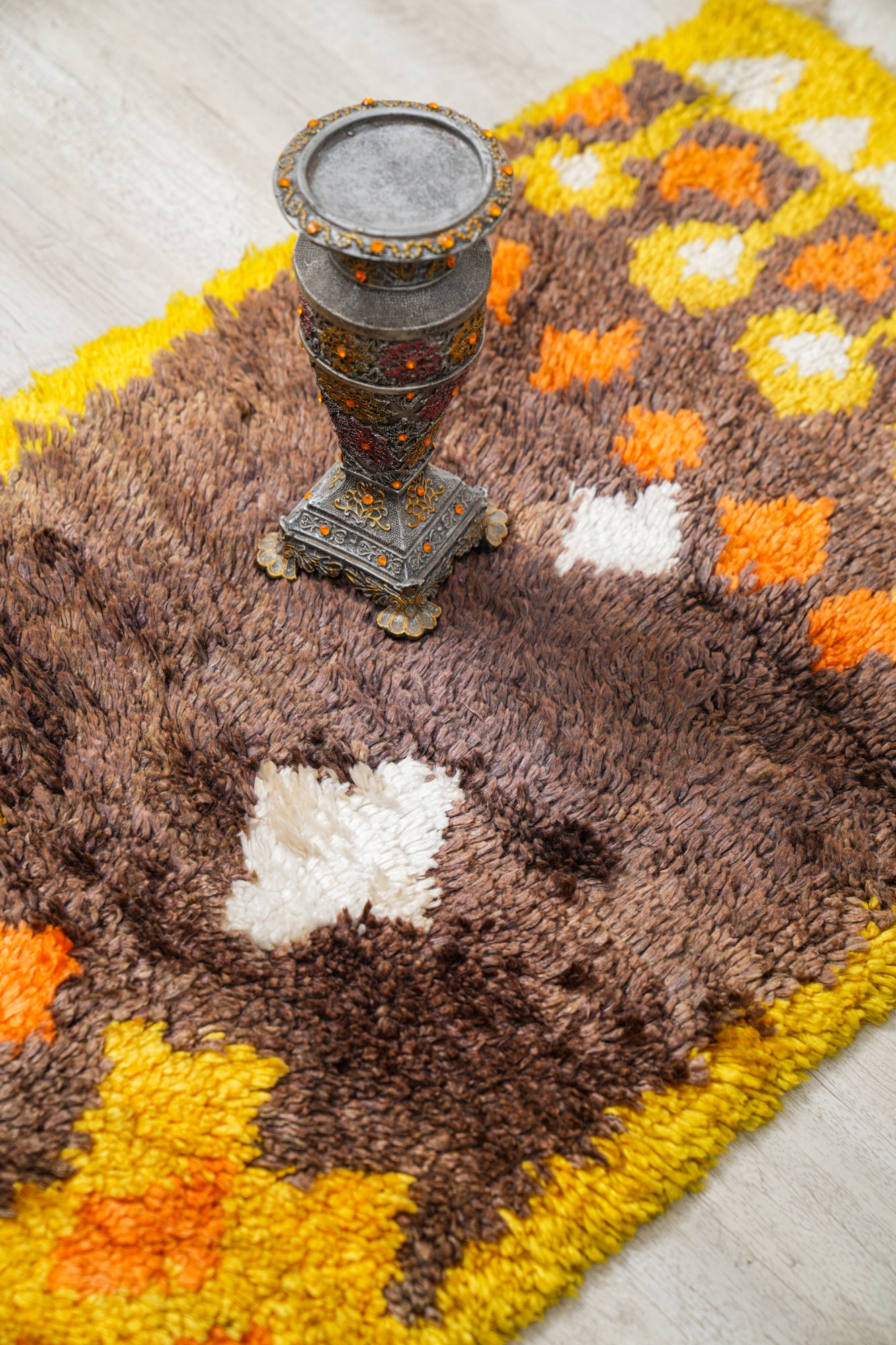 Vintage Scandinavian Rya Rug 5' x 1'9"