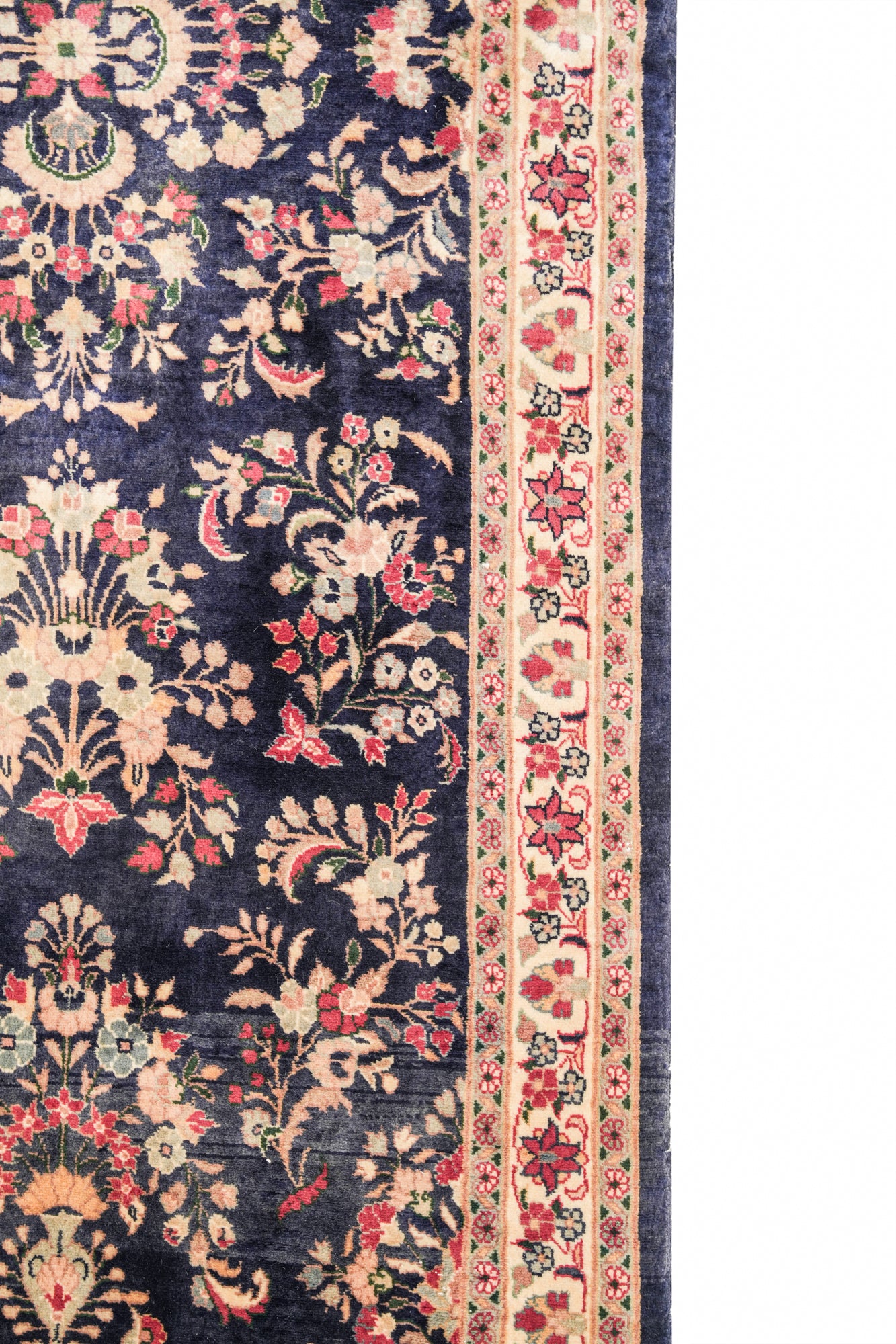 Vintage Pakistani Floral Hallway Rug 23' x 2'6"