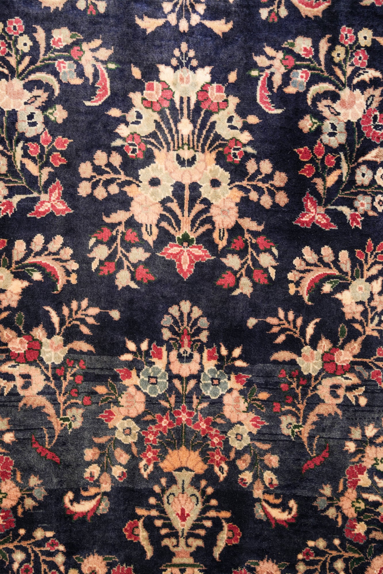 Vintage Pakistani Floral Hallway Rug 23' x 2'6"