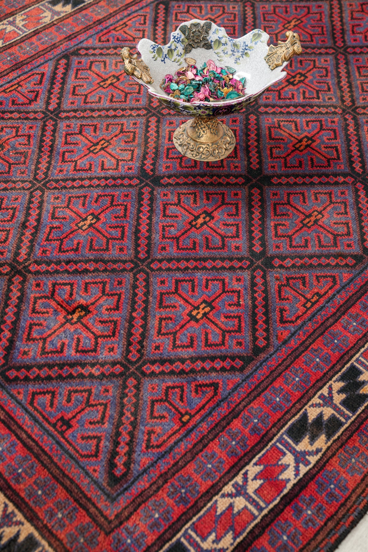 Vintage tribal Turkmen Rug 7'2" x 5'
