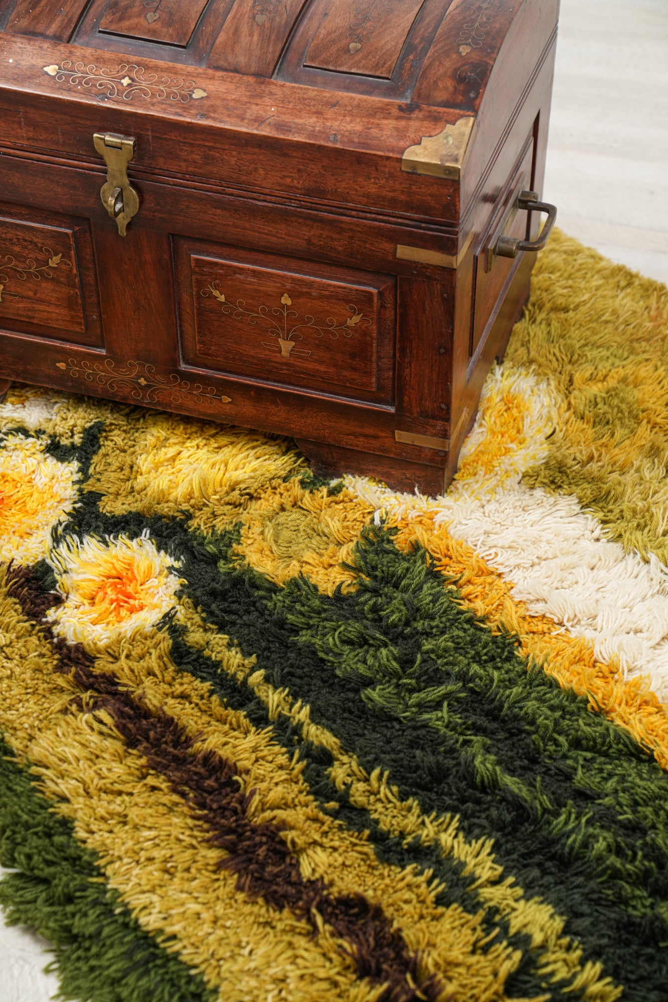 Vintage Scandinavian Rya Rug 5' x 3'