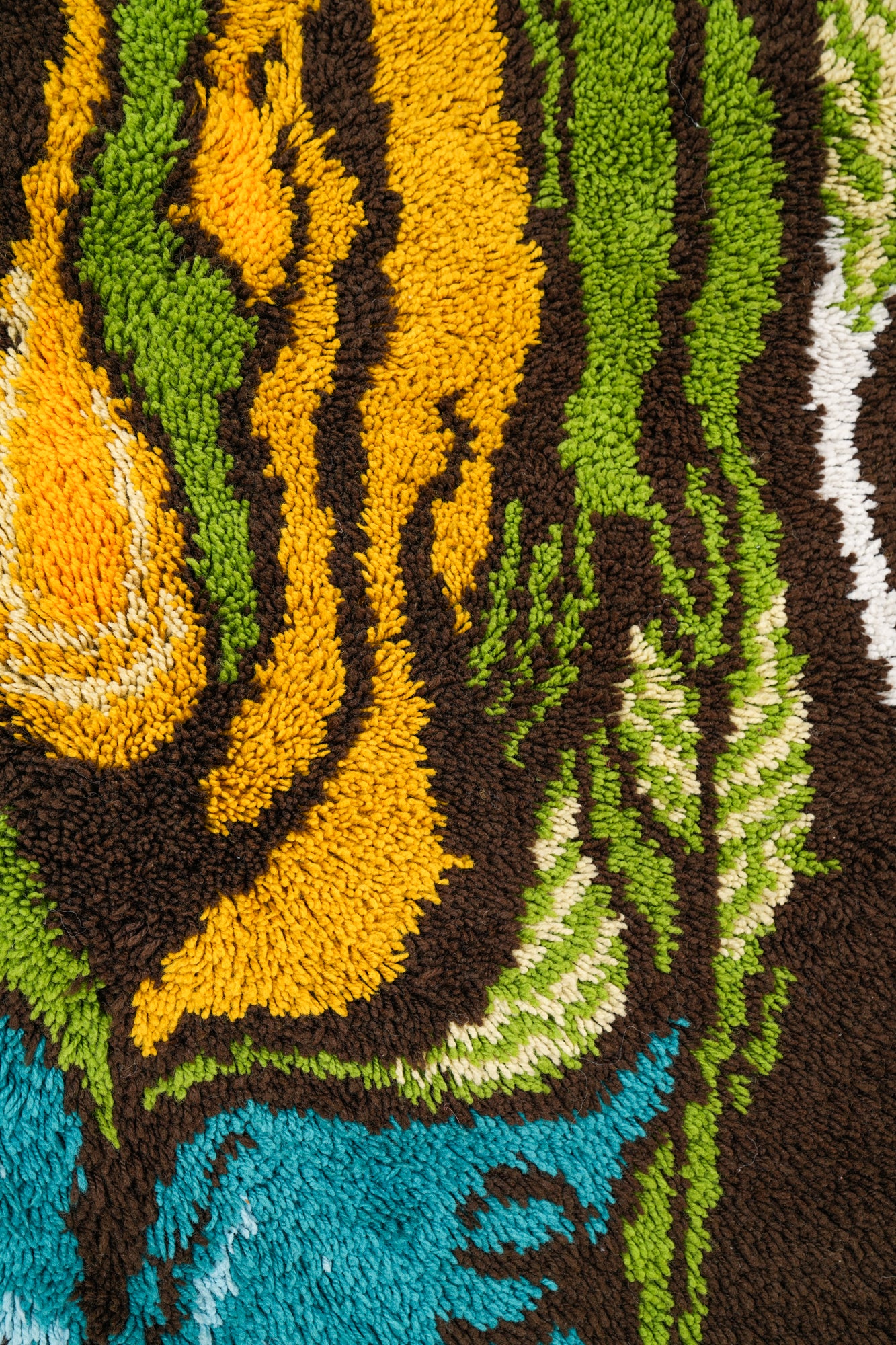 Vintage German Abstract Rug 3'4" x 2'8"