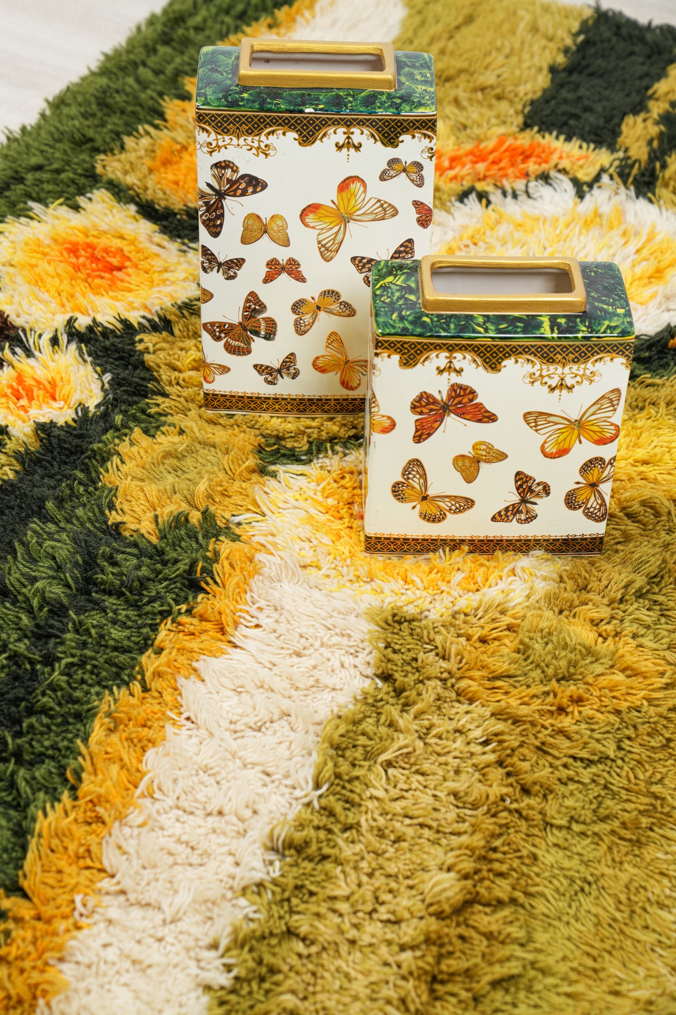 Vintage Scandinavian Rya Rug 5' x 3'