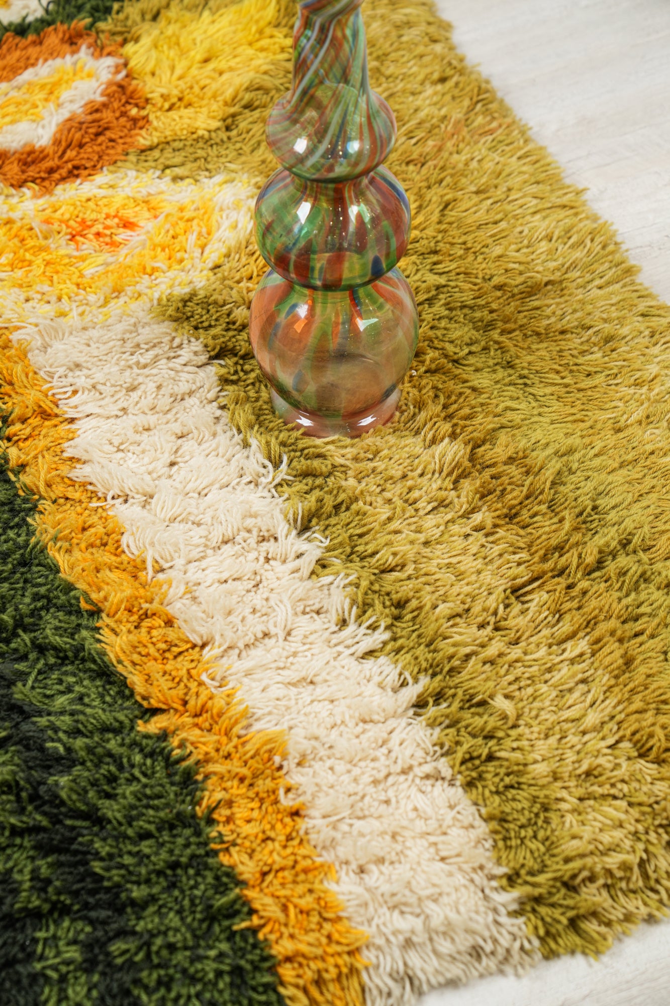 Vintage Scandinavian Rya Rug 5' x 3'