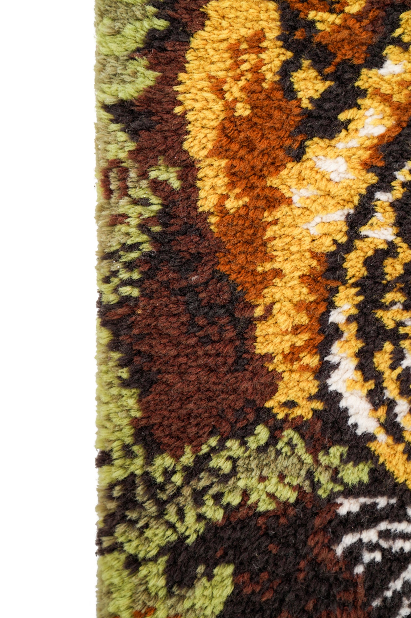 Vintage Scandinavian Latch Hook Rug 4' x 2'6"