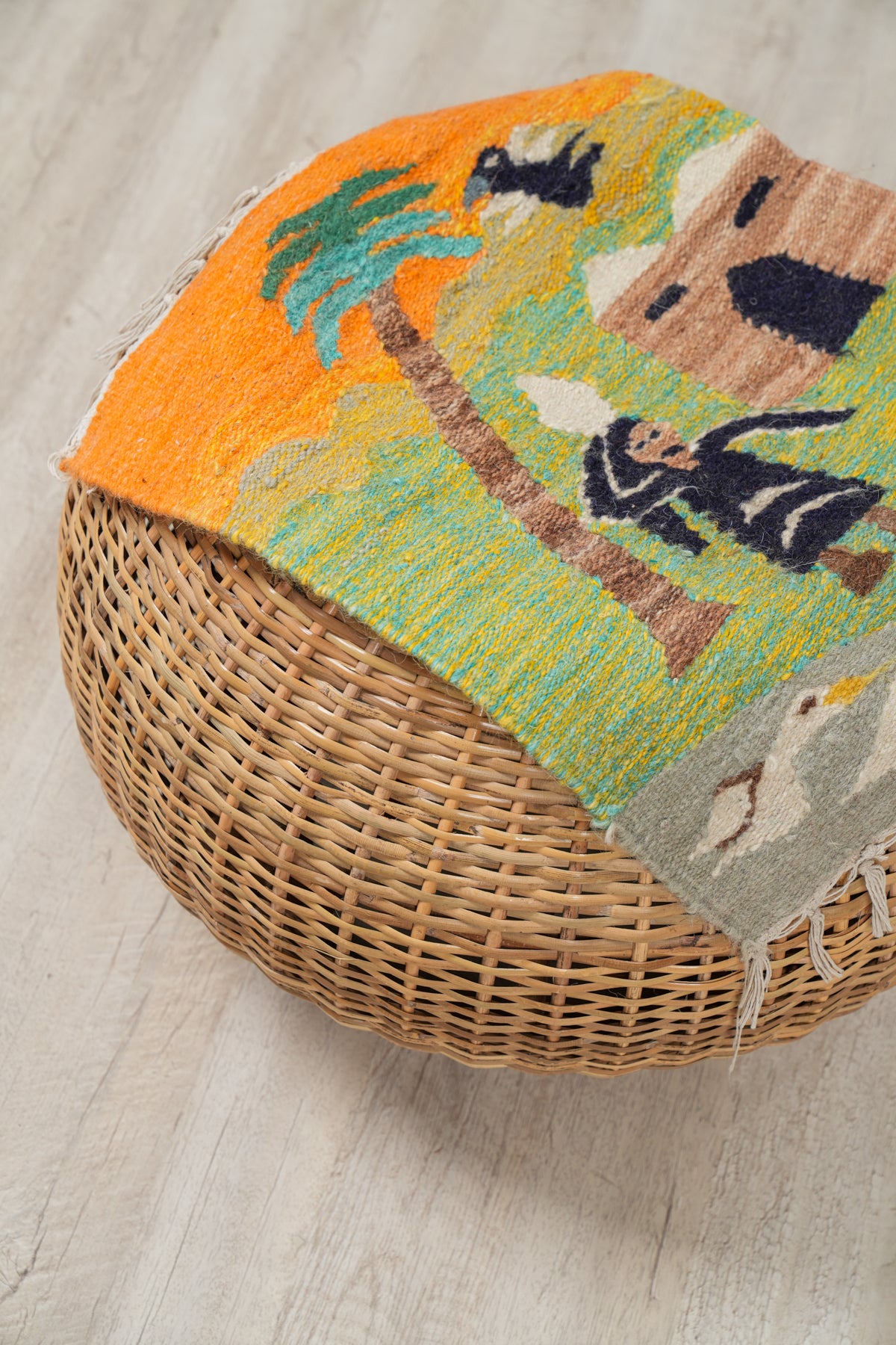 Vintage Egyptian folk Tapestry 1'6" x 1'3"