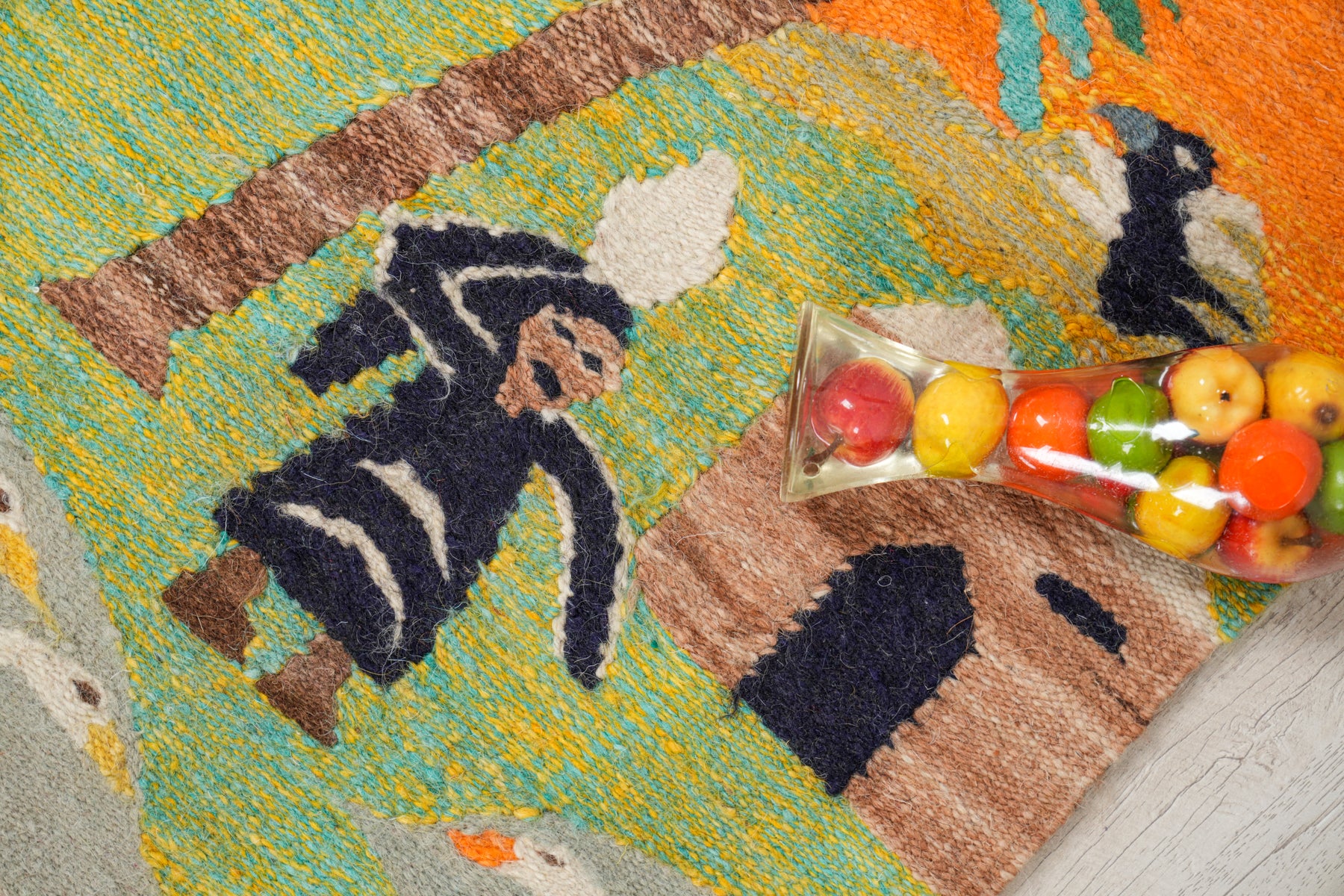 Vintage Egyptian folk Tapestry 1'6" x 1'3"