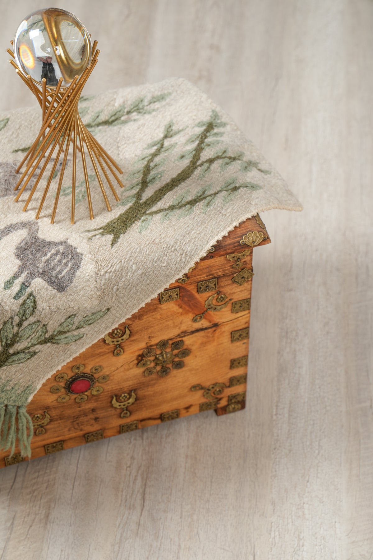 Vintage Swedish Natural Tapestry 1'7" x 1'2"