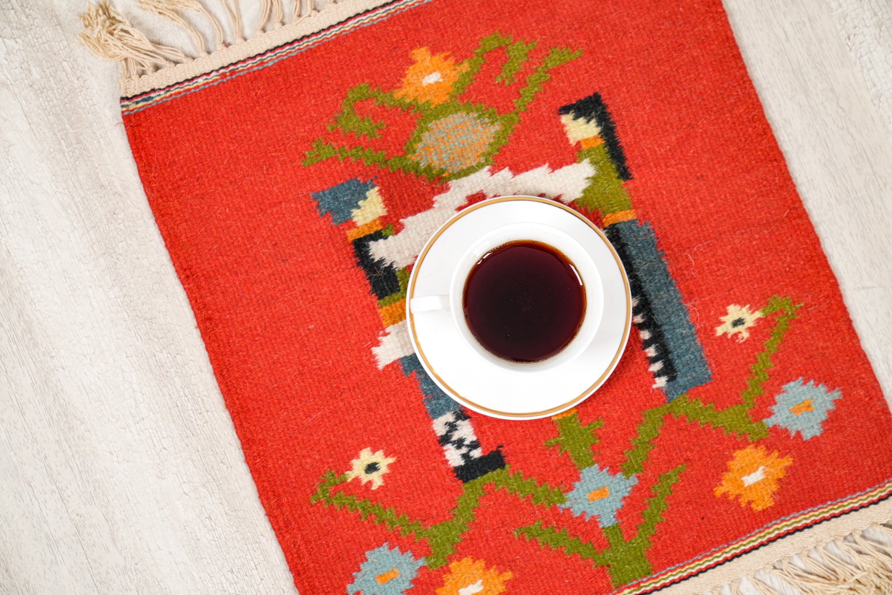 Vintage Polish folk Kilim 1'4" x 1'2"
