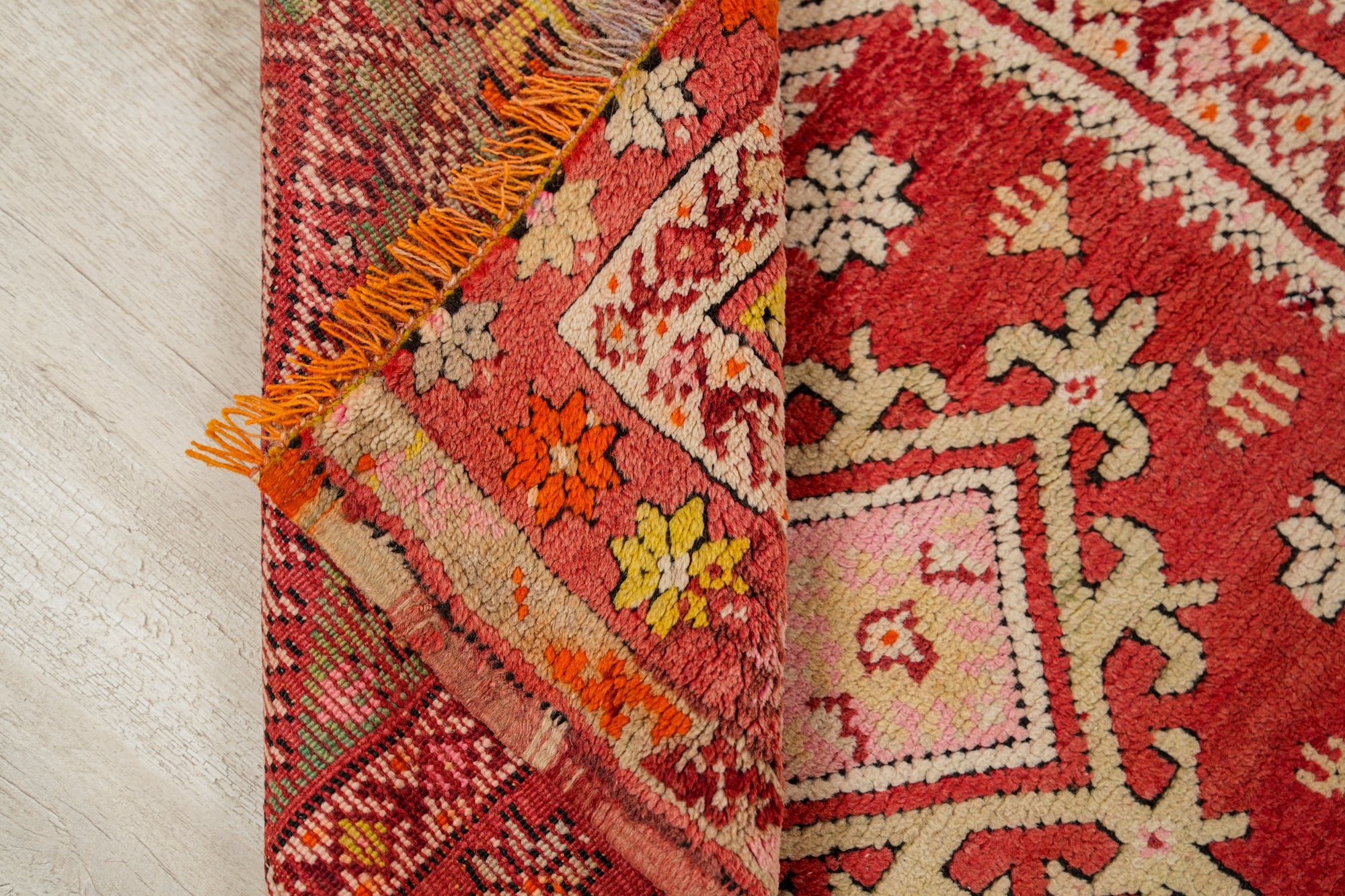 Vintage Moroccan Rabat Rug 3'9" x 2'10"