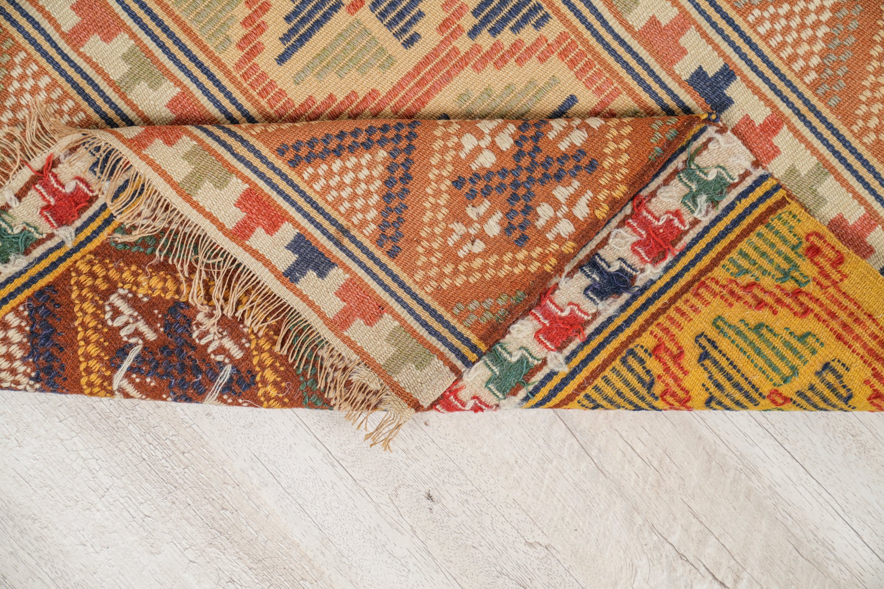 Vintage Scandinavian Folk Textile 2'1" x 1'8"